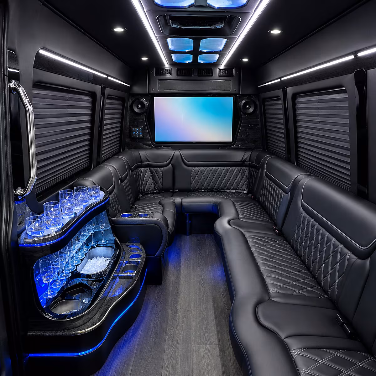 fontana party bus rental interior