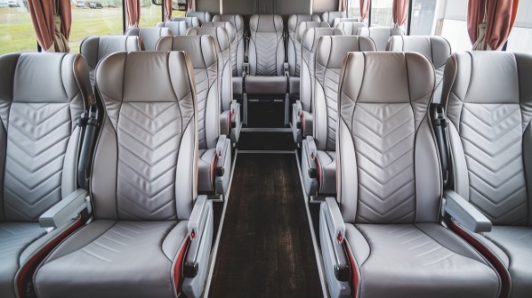 56 passenger charter bus interior view