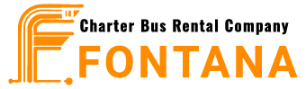 charter bus rental company fontana logo